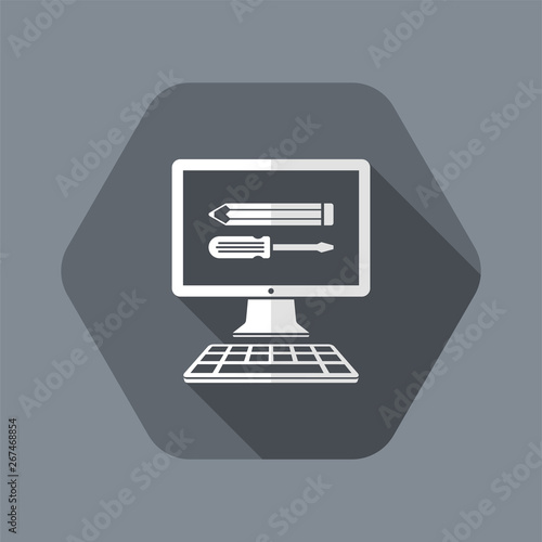 Custom assistance web services - Vector icon