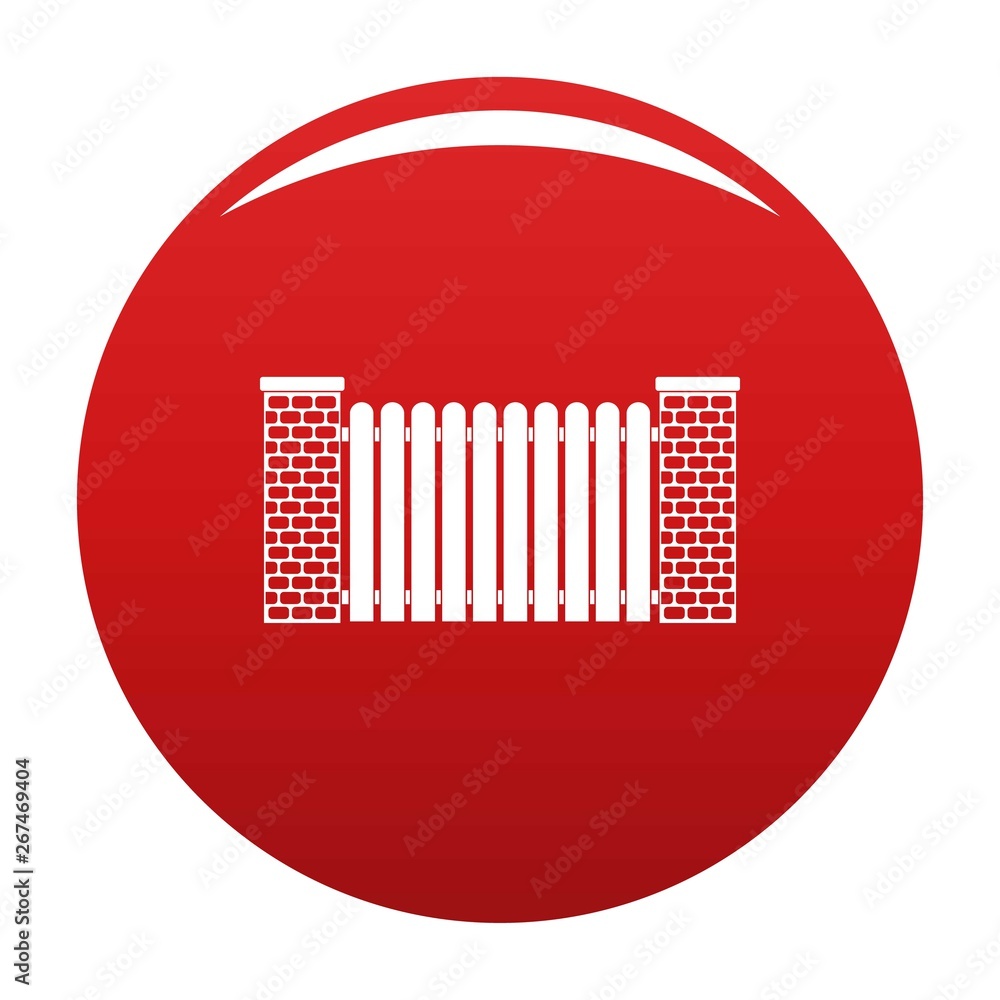 City fence icon. Simple illustration of city fence vector icon for any design red City fence icon. Simple illustration of city fence vector icon for any design red