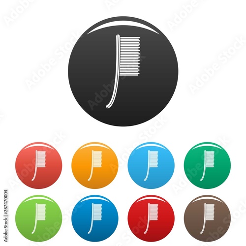 Metal brush icons set 9 color vector isolated on white for any design