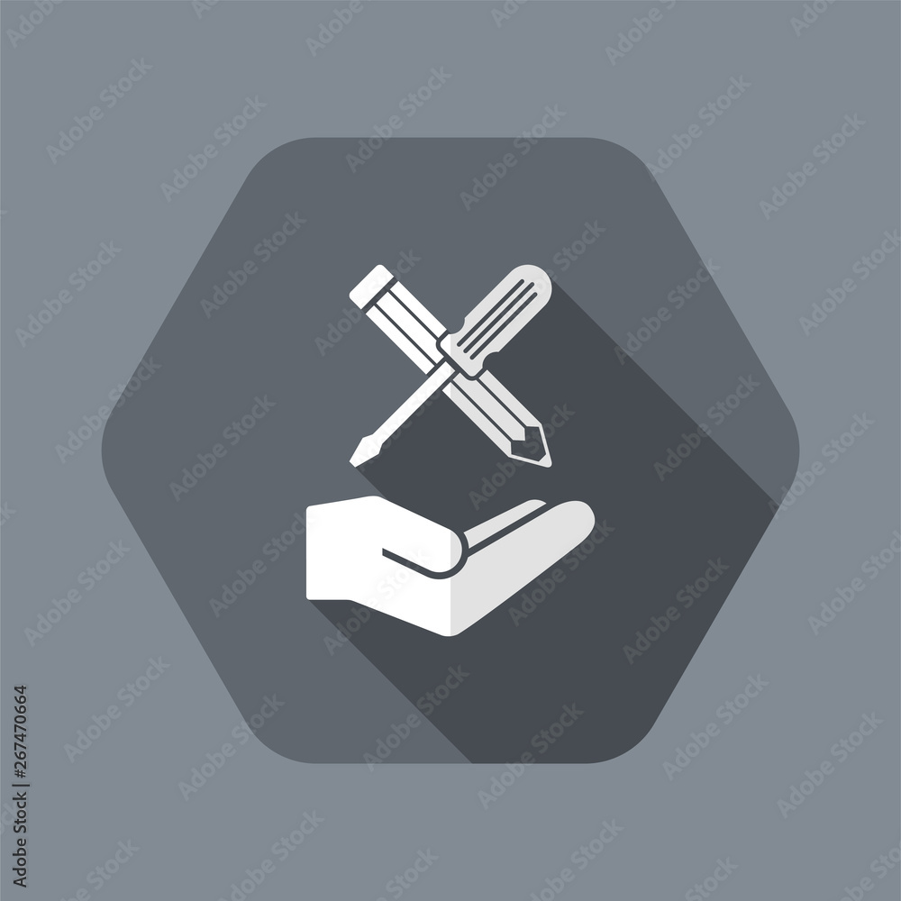 Custom assistance flat icon Custom assistance flat icon