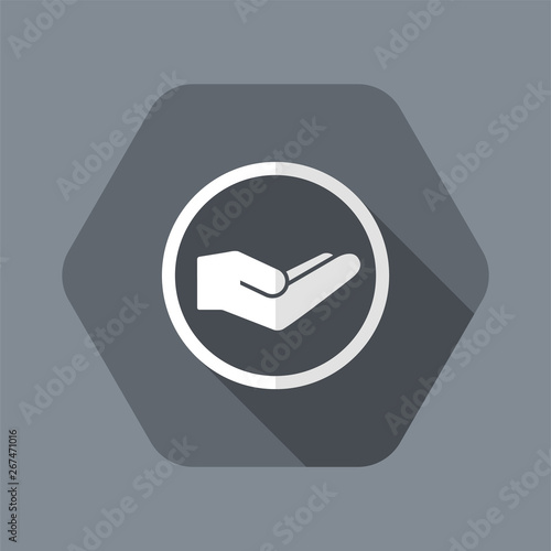 Hand in gesture of charity - Vector minimal icon