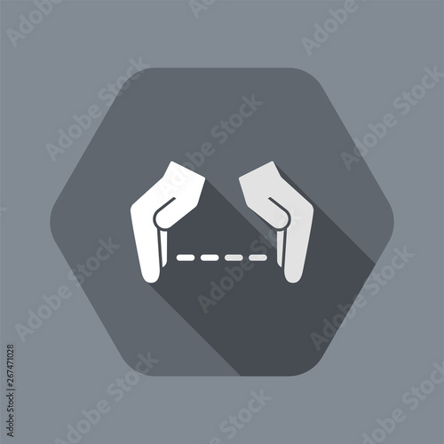 Hands in gesture of measuring - Vector minimal icon