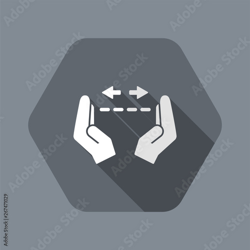 Hands in gesture of measuring - Vector minimal icon