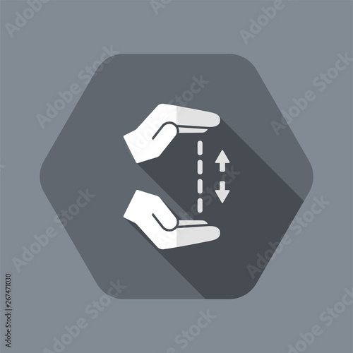 Hands in gesture of measuring - Vector minimal icon