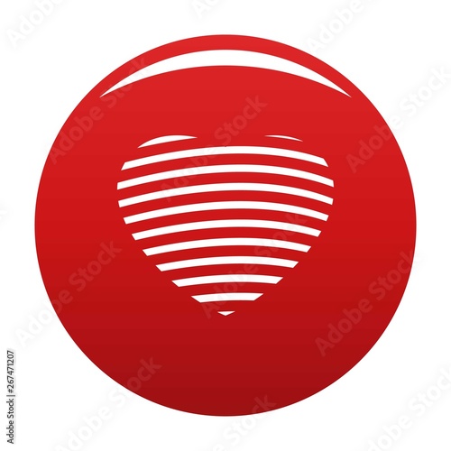 Striped heart icon. Simple illustration of striped heart vector icon for any design red photo