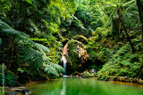 Azores Sao Miguel Caldeira Velha thermal spa pool hot water photo