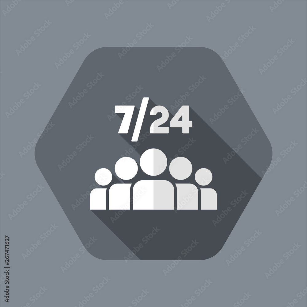 Fototapeta premium 7/24 team - Vector web icon