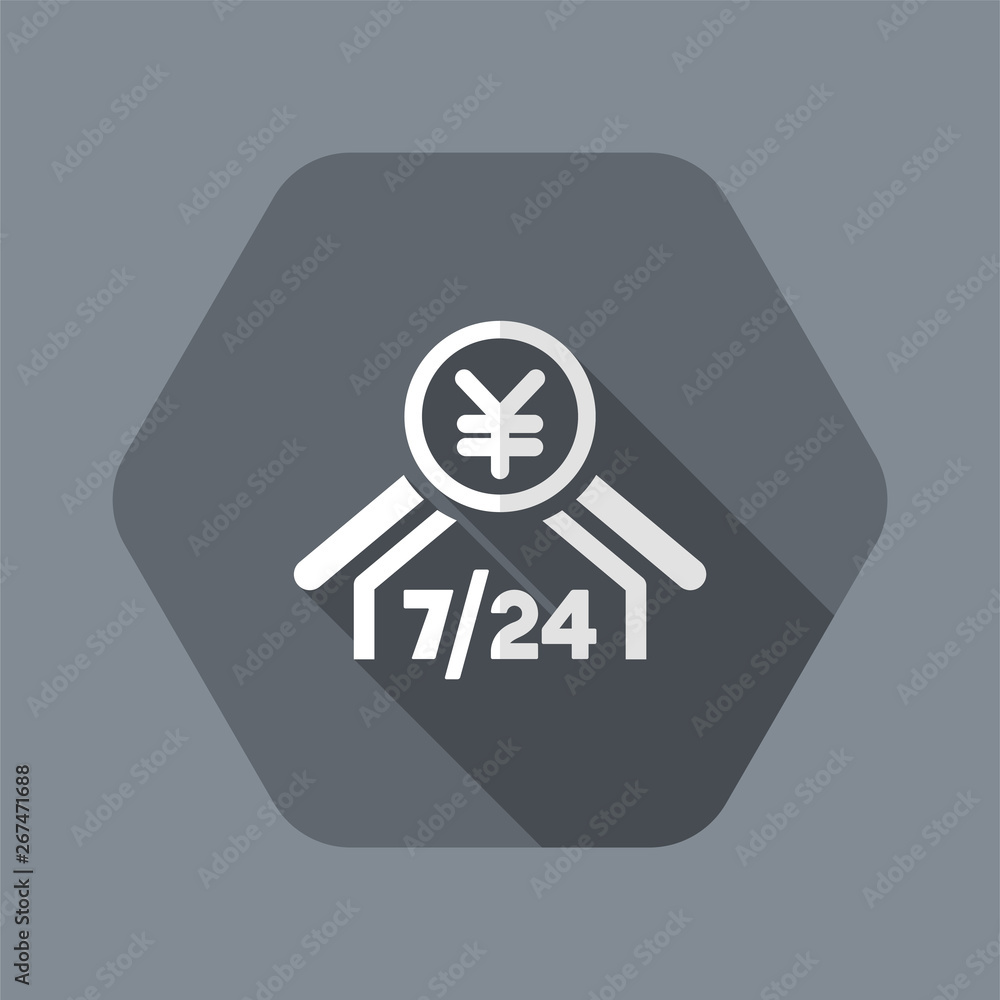 Banking services 7/24 - Vector flat icon Banking services 7/24 - Vector flat icon