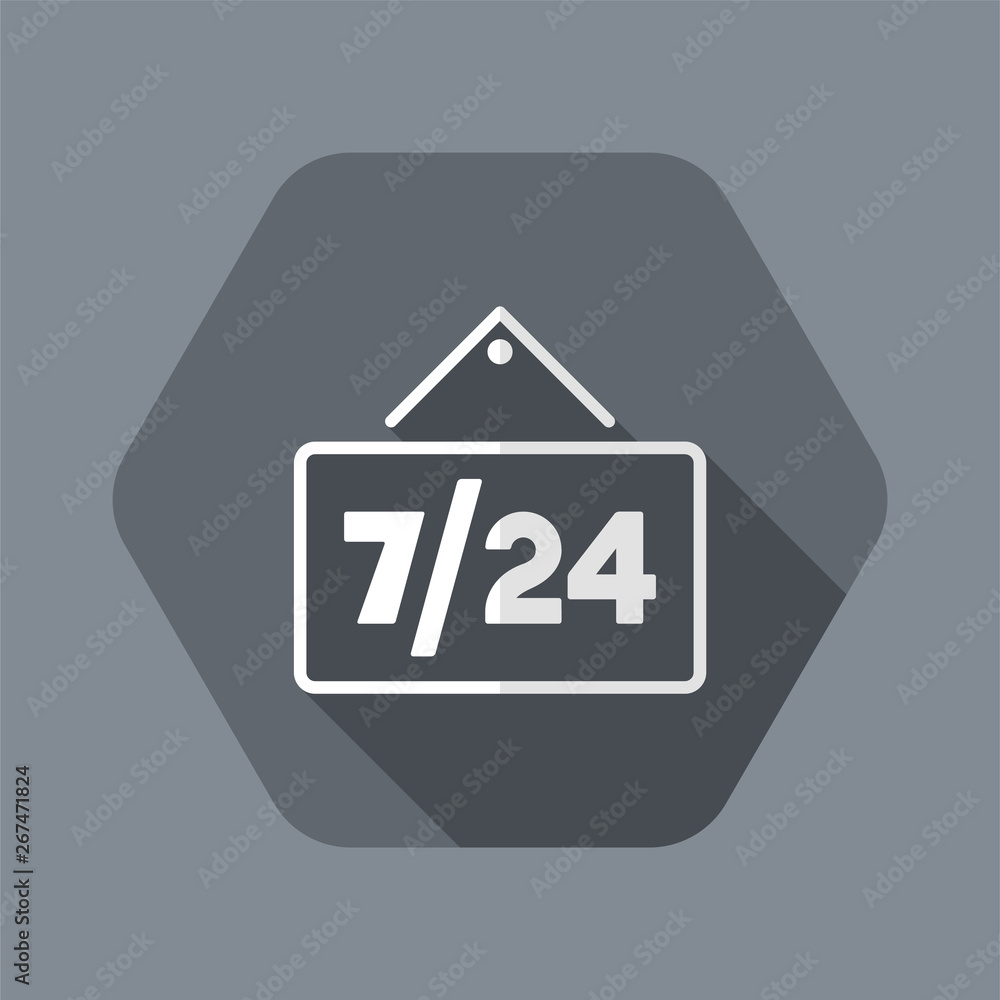 7/24 services signboard - Vector web icon 7/24 services signboard - Vector web icon