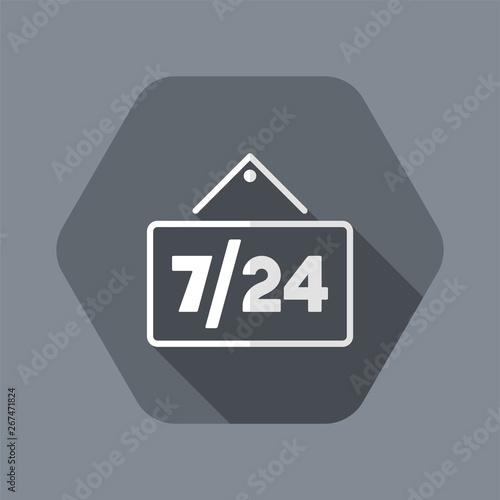 7/24 services signboard - Vector web icon