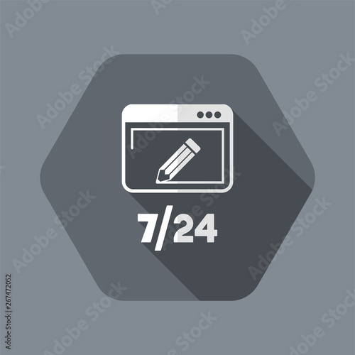 Customized web services 7/24 - Vector web icon