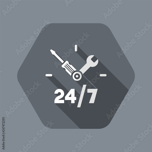 Full time technical assistance services - Vector web icon