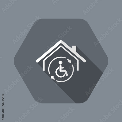 Residential handicap full assistance - Vector web icon