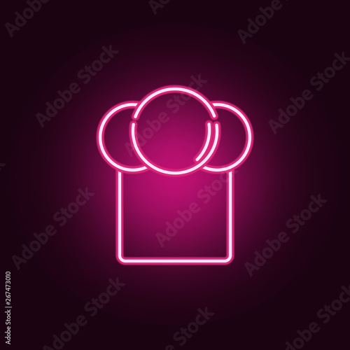 Chef hat neon icon. Elements of Kitchen set. Simple icon for websites, web design, mobile app, info graphics