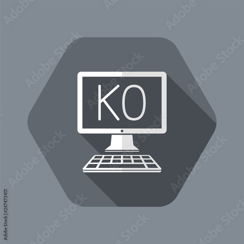 Pc KO broken - Vector flat icon