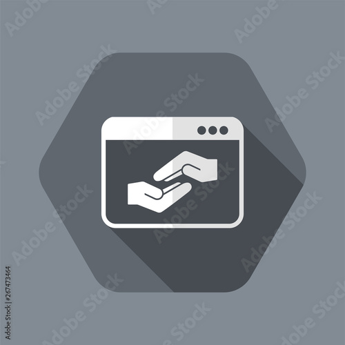 Website for help, support and charity - Vector flat icon