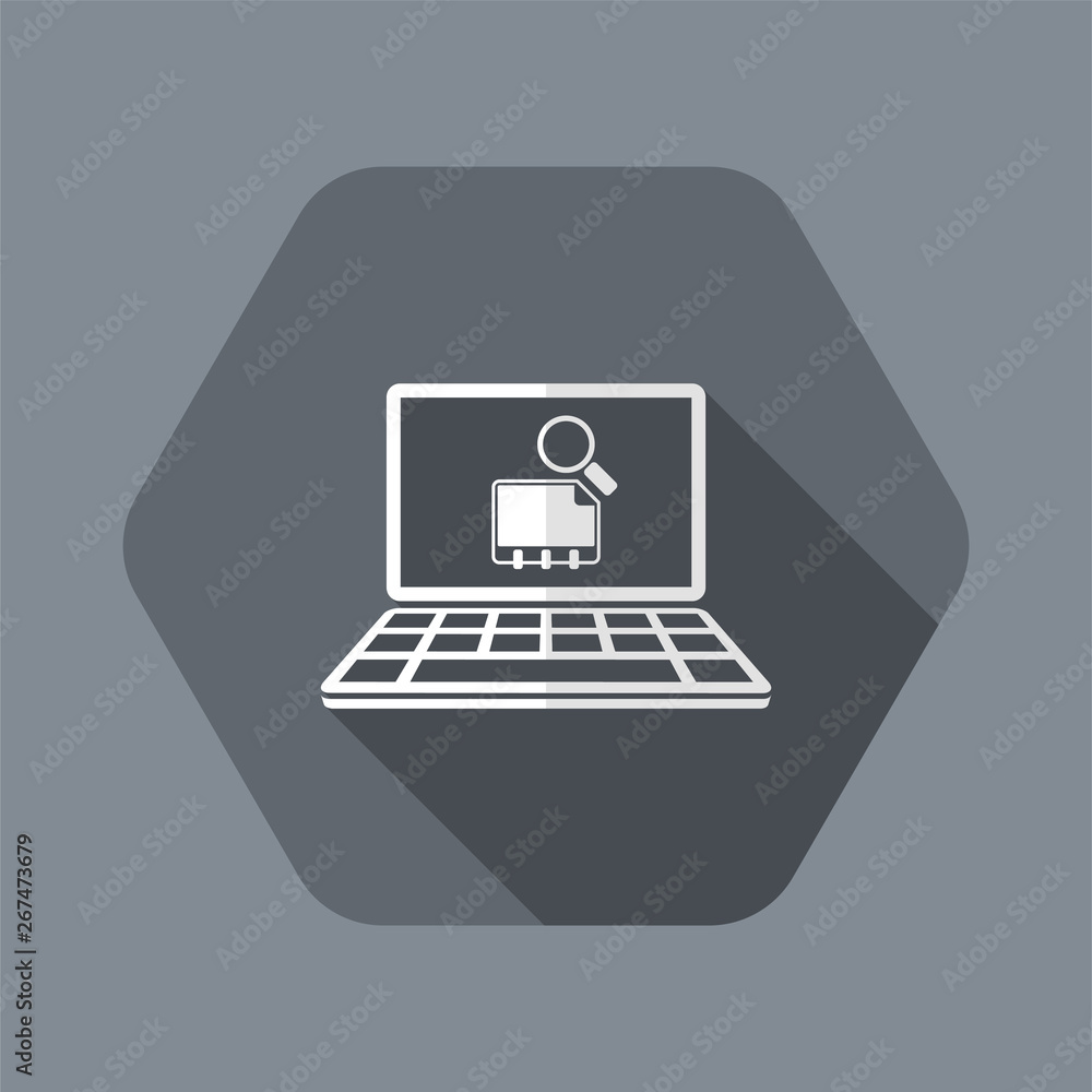 Find contact on computer - Vector flat icon Find contact on computer - Vector flat icon