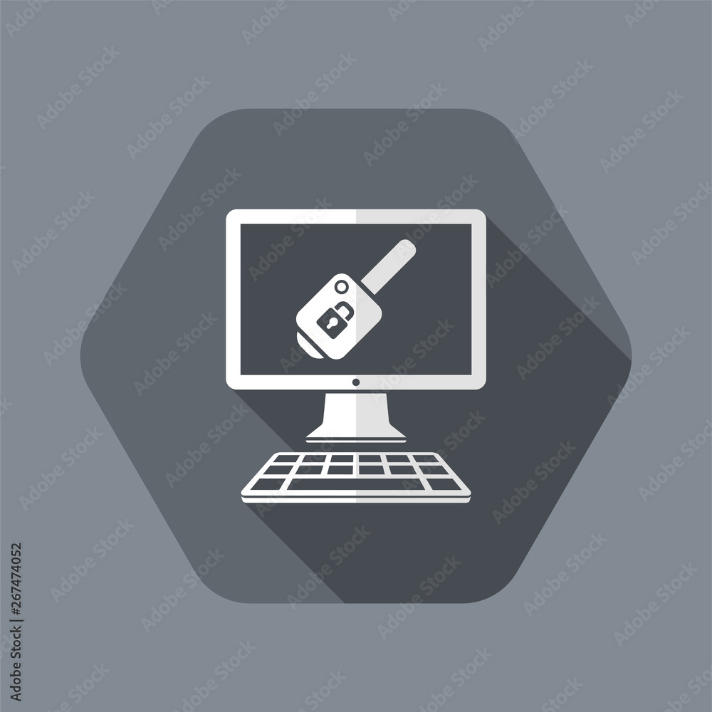 Computer key - Vector flat icon Computer key - Vector flat icon