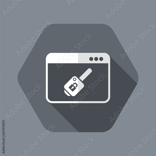 Computer key - Vector flat icon