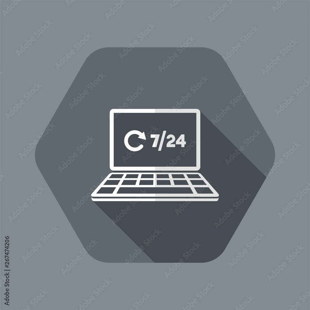 7/24 web updates - Vector flat icon 7/24 web updates - Vector flat icon