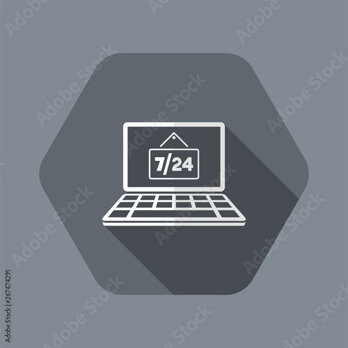 E-commerce store 7/24 - Vector flat icon