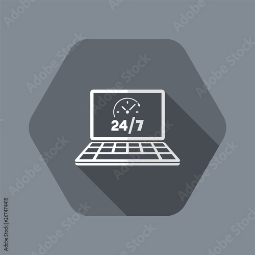 Everyday full time web services - Vector flat icon