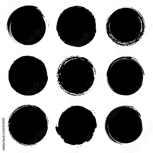 Grunge circles collection. Grounge round shapes big set. Vector