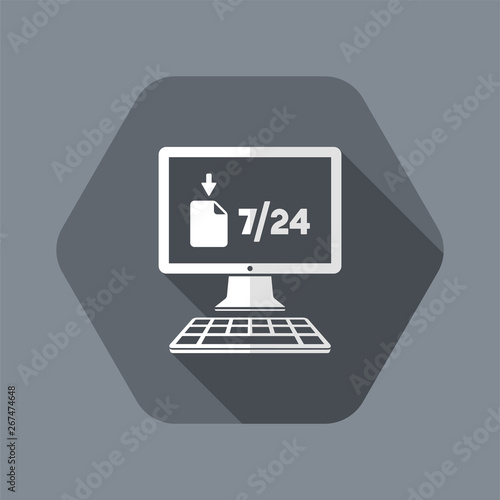 Full time download 7/24 - Vector flat icon