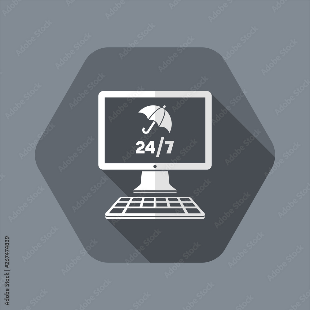 Full computer protection - Vector flat icon Full computer protection - Vector flat icon