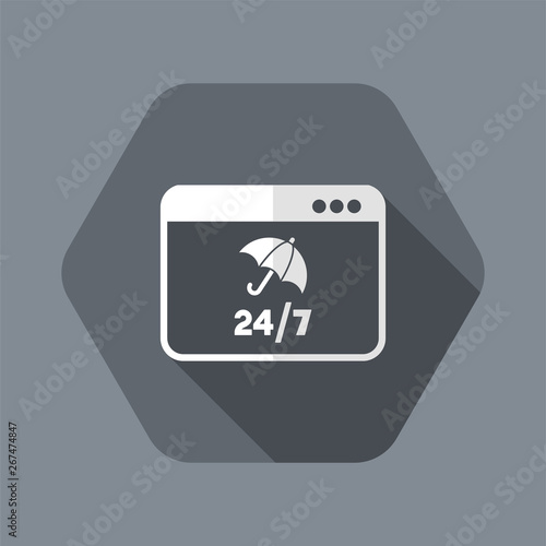 Full computer protection - Vector flat icon