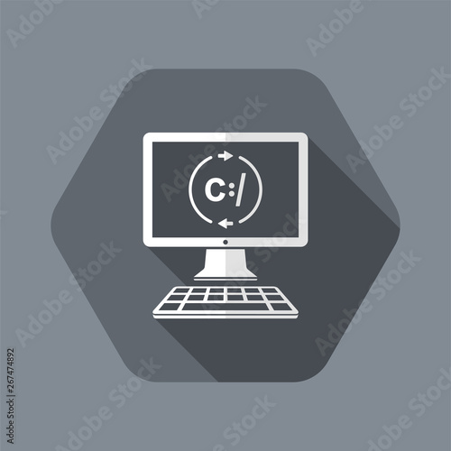 Data exchange network - Vector flat icon