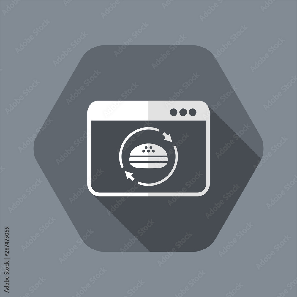 Online fast food service - Vector flat icon Online fast food service - Vector flat icon