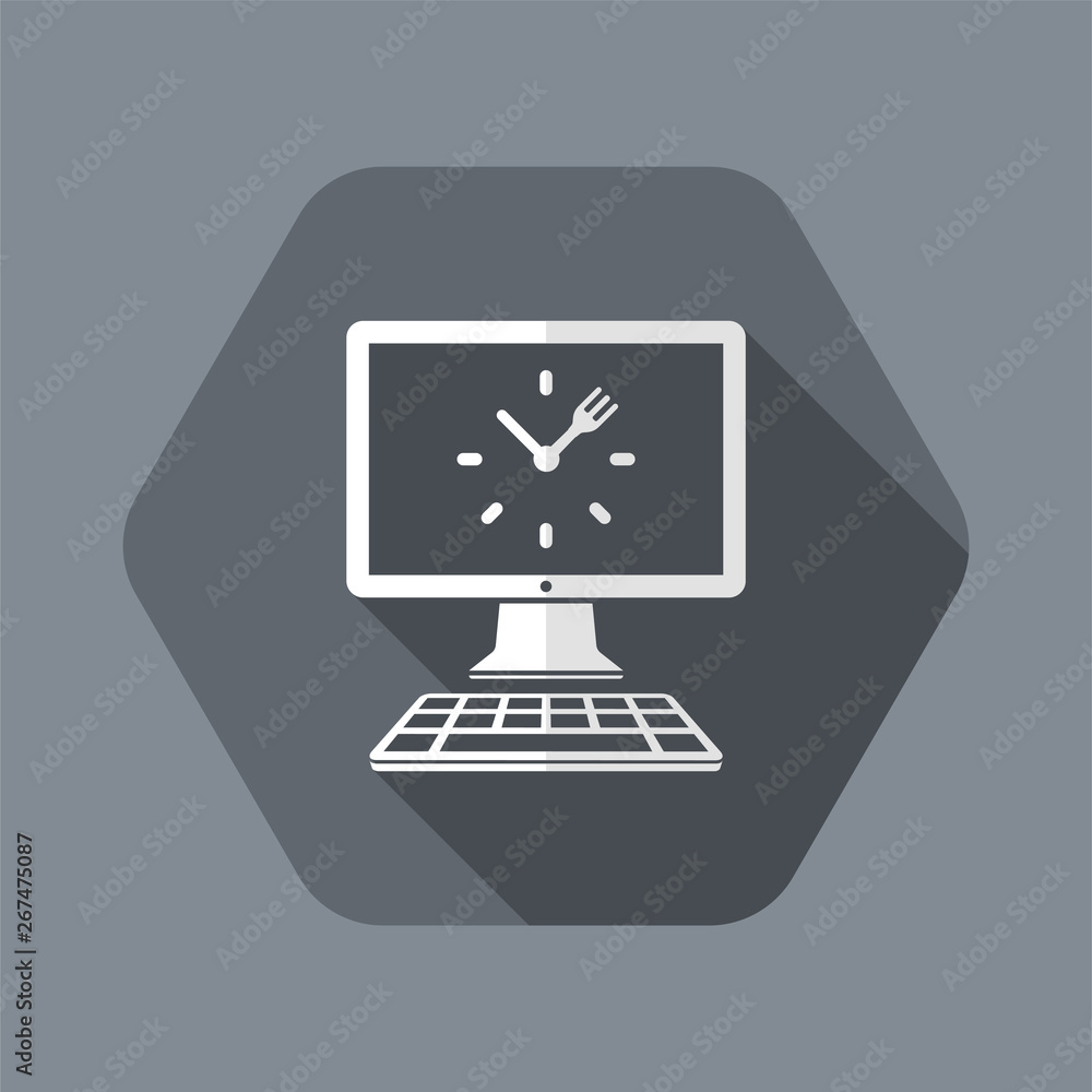 Full time web cooking services - Vector flat icon