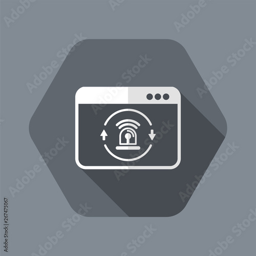 Computer alarm security - Vector flat icon