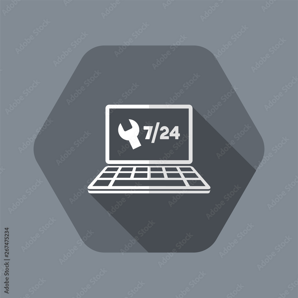 Steady services 24/7 - Vector flat icon Steady services 24/7 - Vector flat icon