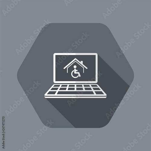 Housing online services for disabled - Vector flat icon
