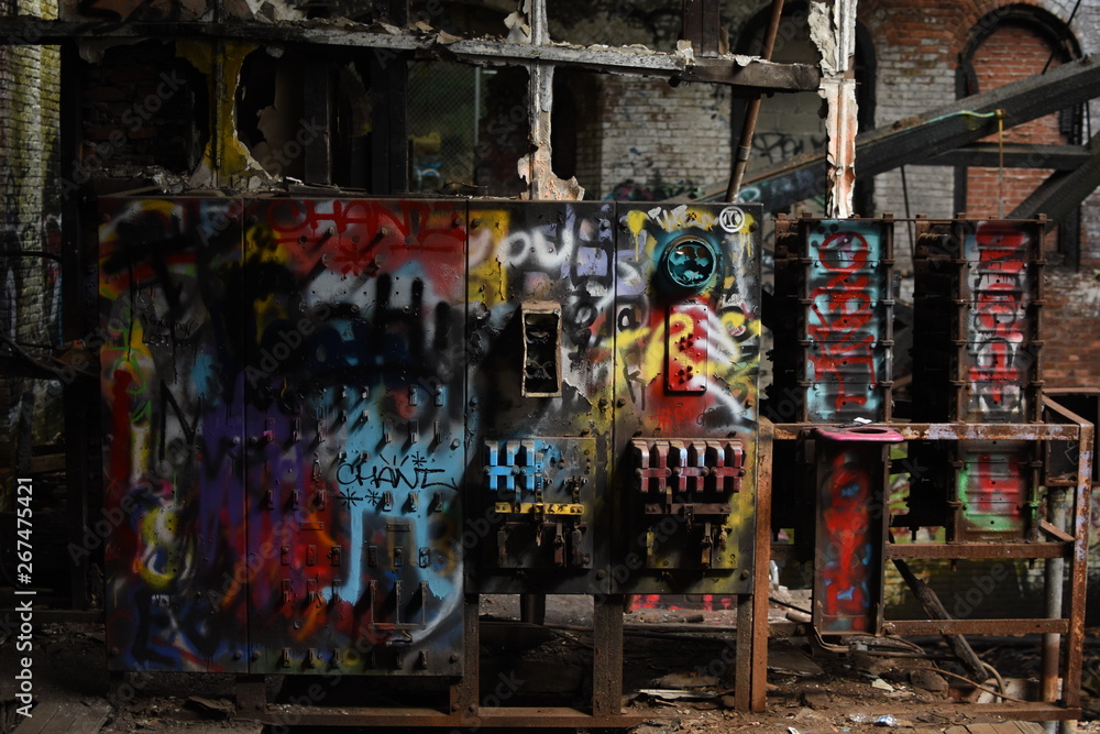 Abandoned building with graffiti Abandoned building with graffiti