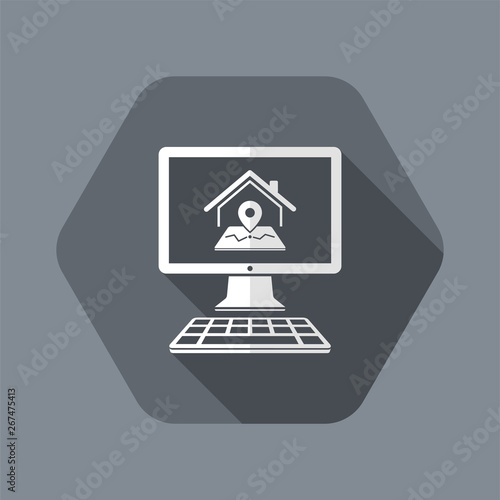 Find us online button - Vector flat icon