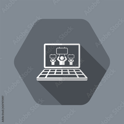 Manifestation of demonstrators or sport supporters - Vector icon for computer website or application