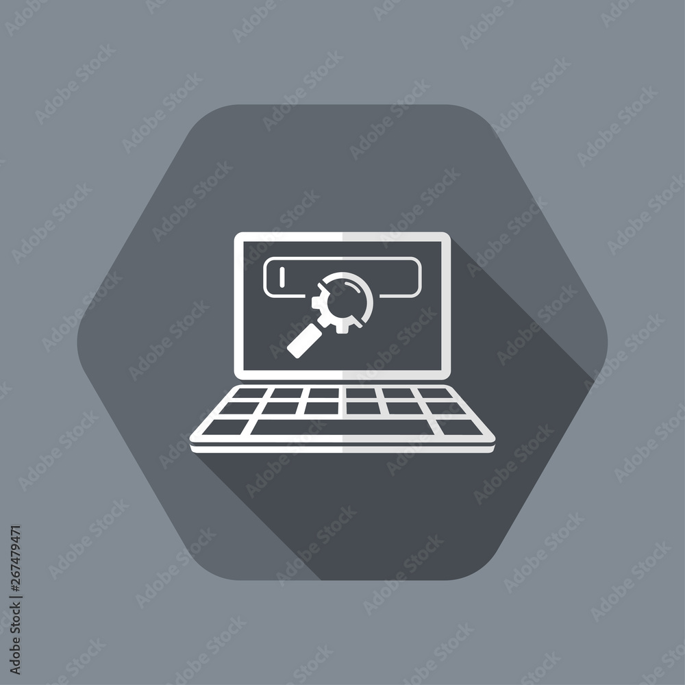 Engine search page on laptop Engine search page on laptop