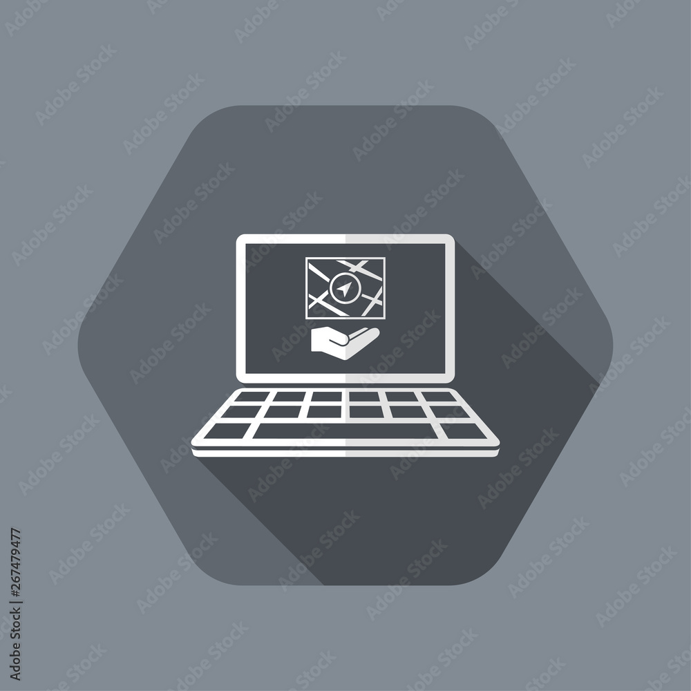 Map service on laptop Map service on laptop
