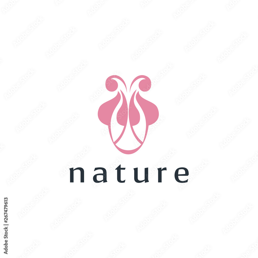 Flower abstract Logo design vector template Linear style. Flower abstract Logo design vector template Linear style.