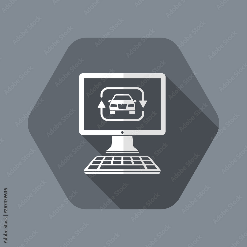 Car sharing service on computer desktop Car sharing service on computer desktop