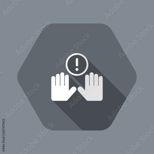 Hands in denial alert gesture