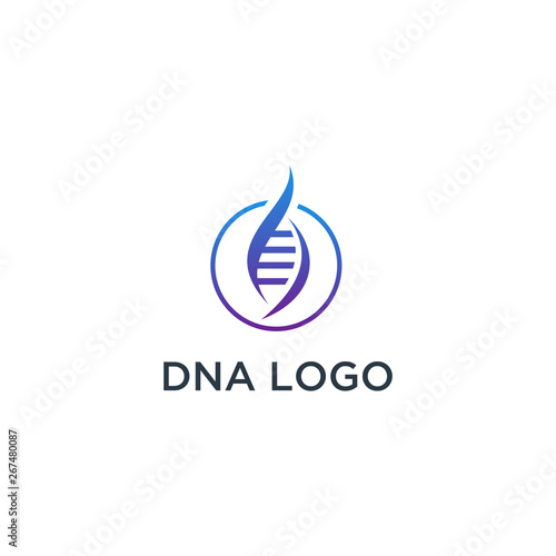 DNA Helix Logo Template. Genetics Vector Design. Biological Illustration