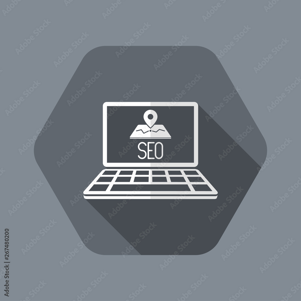 Seo map on computer laptop Seo map on computer laptop