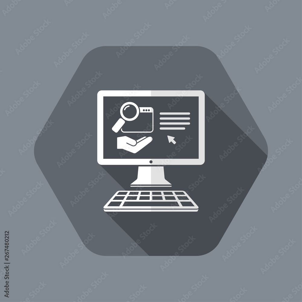 Research services online on computer desktop Research services online on computer desktop
