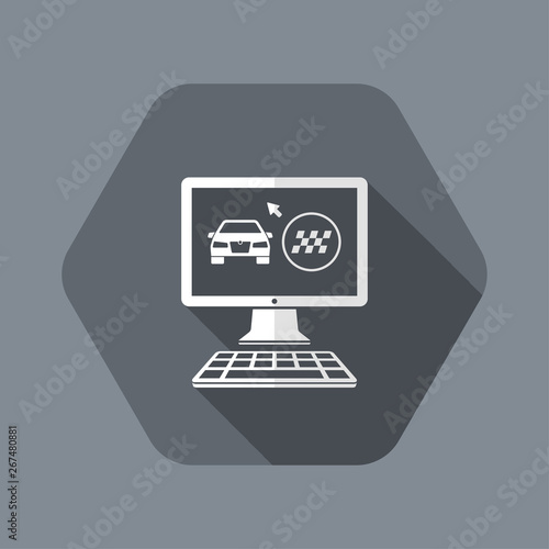 Sport car on computer