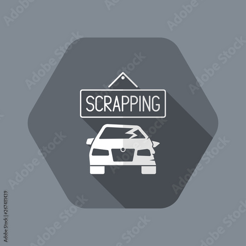 Car scrapping concept icon