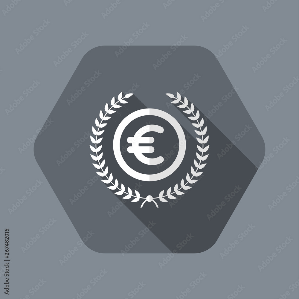 Fototapeta premium Laurel wreath with Euro coin